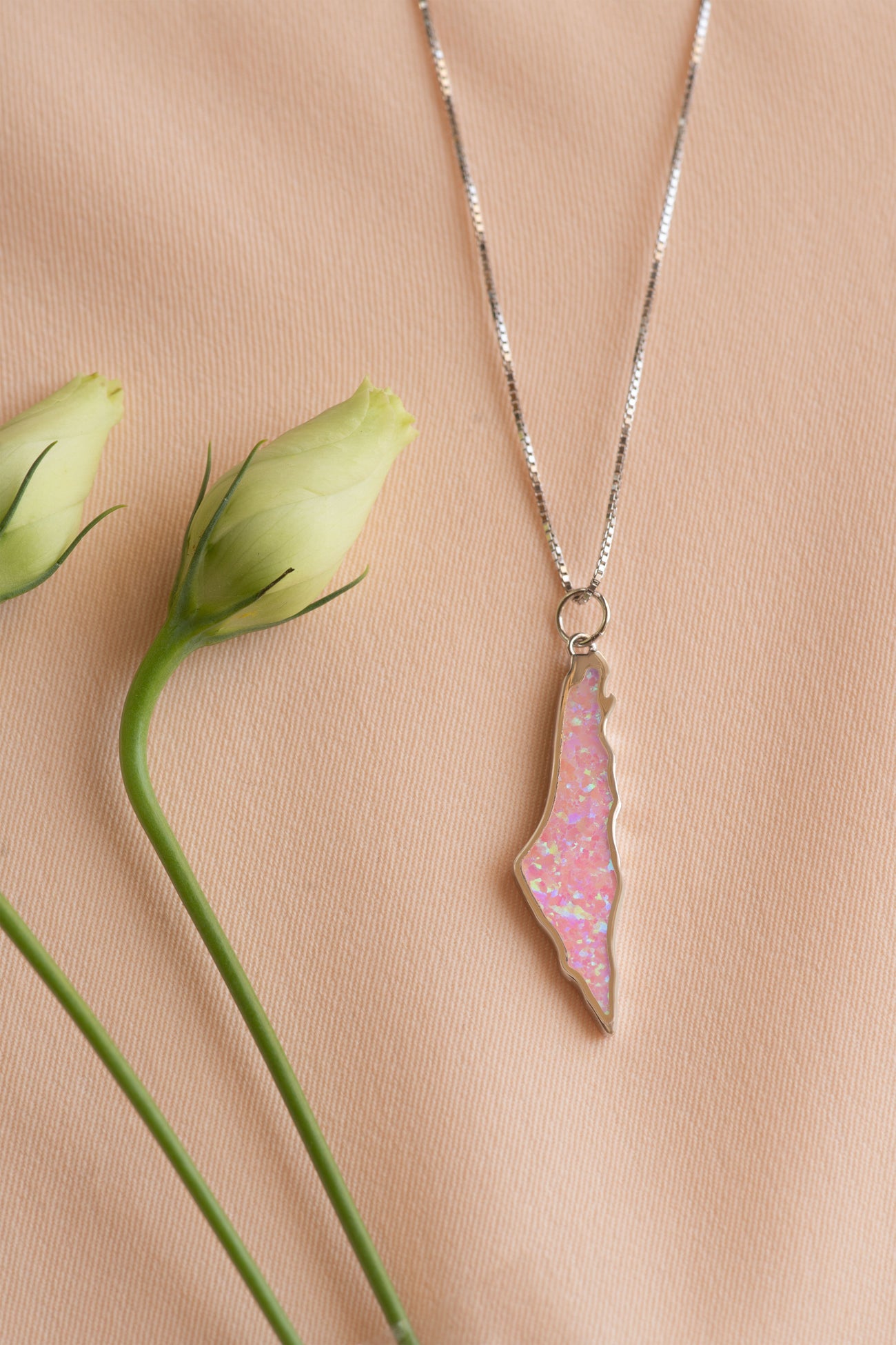 TCB-Necklace(Opal with silver)Pink